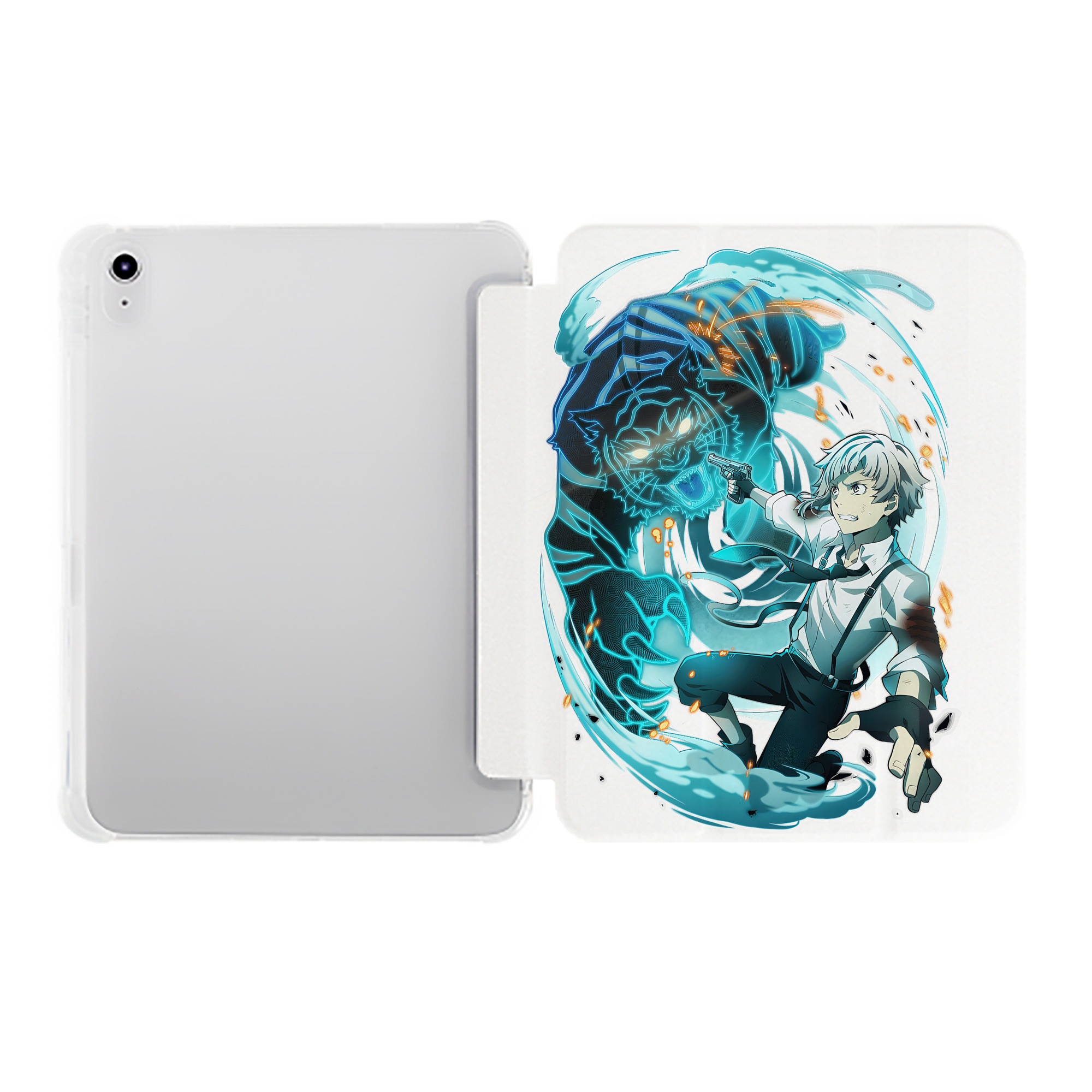（画像用） 文豪ストレイドッグス Bungo Stray Dogs IPad ケース ペン収納付き 三つ折りスタンド PUレザー×シリコン 対応機種9.5/10.5/10.9インチ